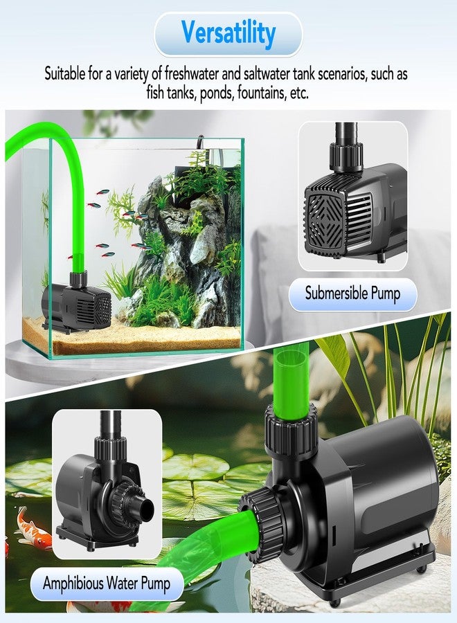 هايغر مضخة مياه حوض السمك وصانعة الأمواج من هيجر، تعمل بجهد 24 فولت تيار مستمر، قابلة للتعديل، هادئة عند مستوى 30 ديسيبل، مزودة بتحكم في التدفق بعشر سرعات، وحماية من الانسداد أثناء التشغيل الجاف، مناسبة لأحواض المياه العذبة والمالحة والنوافير (28 واط، 800 جالون/ساعة / 3000 لتر/ساعة). - Image 4