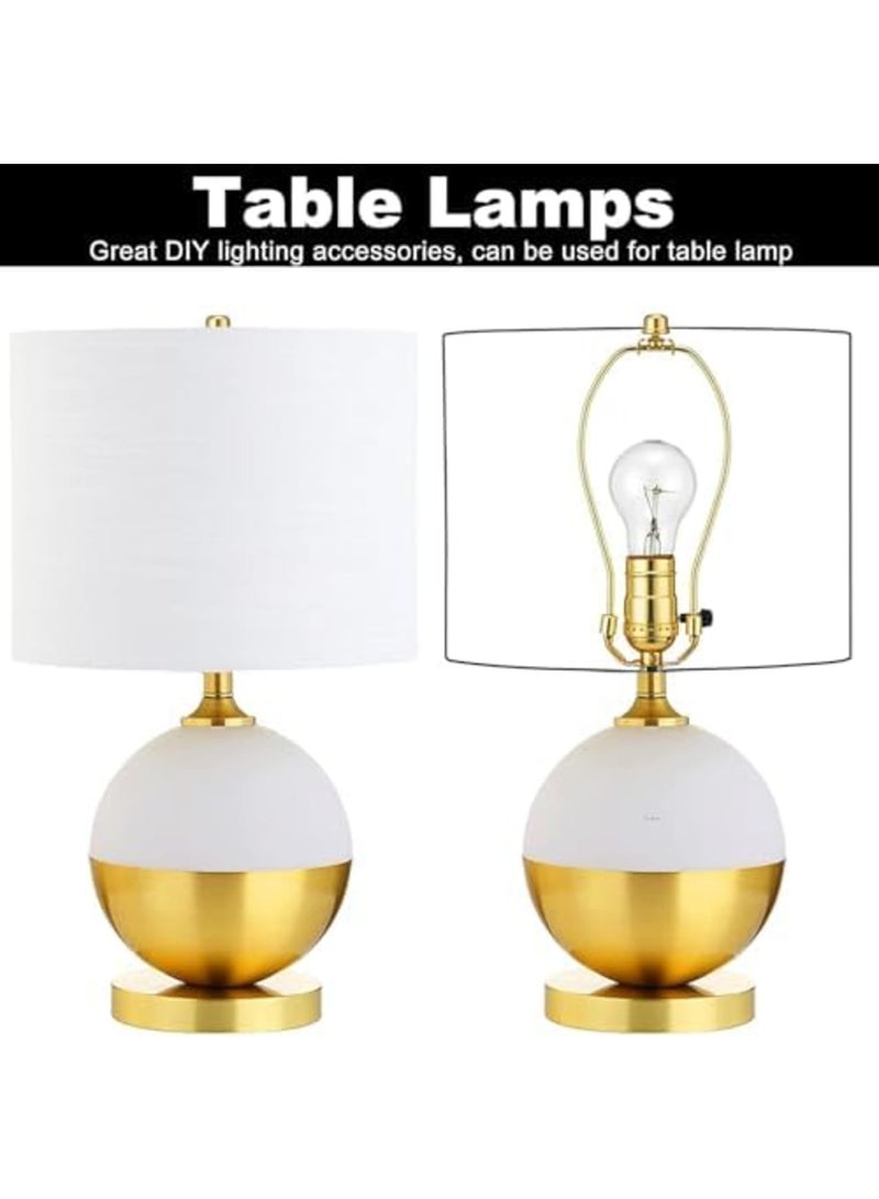 SYOSI Brass Lamp Harp Set with Saddle and Finial, Removable Lamp Shade Holder Kit for Table and Floor Lamps, Heavy Duty Light Fixture Support Bracket (2 Pack,8 Inch,Gold) - Image 2