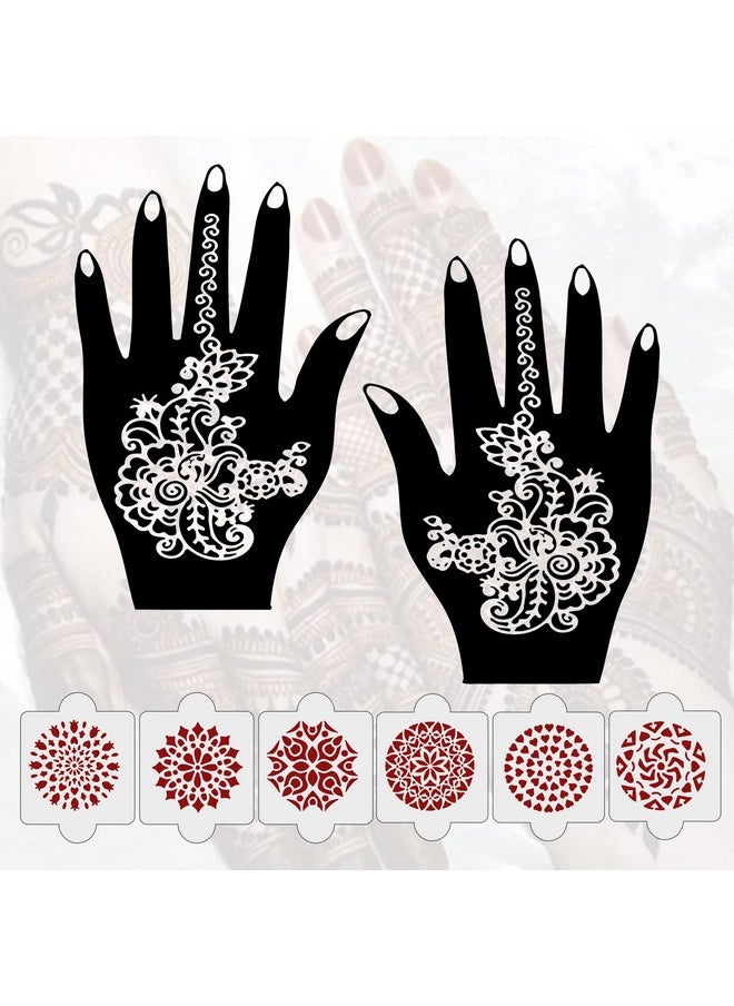 Pack Of 8 Pcs (2 Pcs Heena Stencil Tatto + 6 Pcs Laser Cut Pvc Reusable Heena Stencils), Heena Mehandi Sticker, Mehandi Stickers For Full Hand For Women, Girls And Kids, Easy To Apply, Ivh-67 - pzsku/Z3E236F81CE1065BCCFE0Z/45/_/1723297902/ec7c6f95-3dbe-4df2-8744-b2a9b85ca048