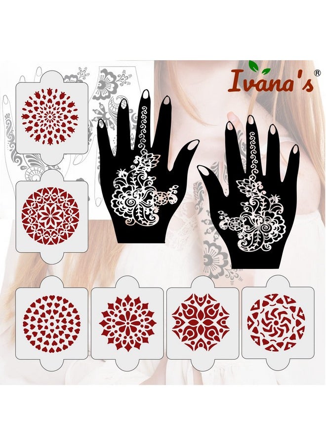 Pack Of 8 Pcs (2 Pcs Heena Stencil Tatto + 6 Pcs Laser Cut Pvc Reusable Heena Stencils), Heena Mehandi Sticker, Mehandi Stickers For Full Hand For Women, Girls And Kids, Easy To Apply, Ivh-67 - pzsku/Z3E236F81CE1065BCCFE0Z/45/_/1723297905/001620df-8288-4395-8753-87573d9faa2c