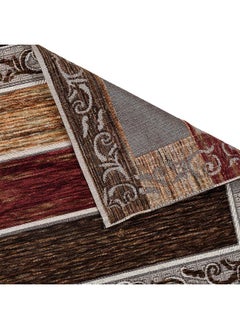Kuber Industries Kuber Industries Dining Table Runner Set|Rich Fabric Damask Pattern Table Mat|Multiclored Strips 6 Placemats for Restaurant & Home Decor,Set of 1 (Maroon)  - Image 5
