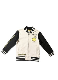 SMILEY Smileyworld Zip-Up Jacket, Cotton Blend, Black and White  - Image 1