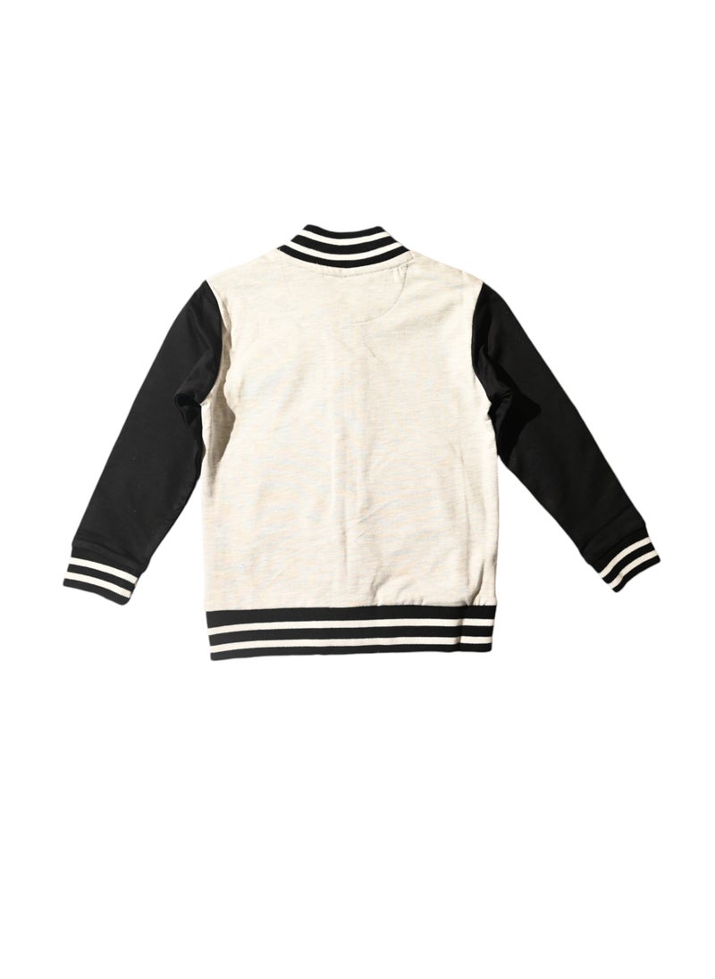 SMILEY - Smileyworld Zip-Up Jacket, Cotton Blend, Black and White - Image 1