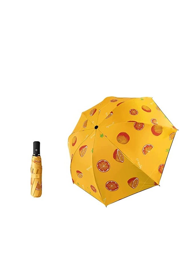 SYOSI - Fruits Series Automatic Folding Umbrellas, Rain  Sun, Windproof, Compact, Lightweight Portable Travel Umbrellas, UV Sun Umbrella Compact Folding Umbrella Auto Open Folding for Women Men - Image 1