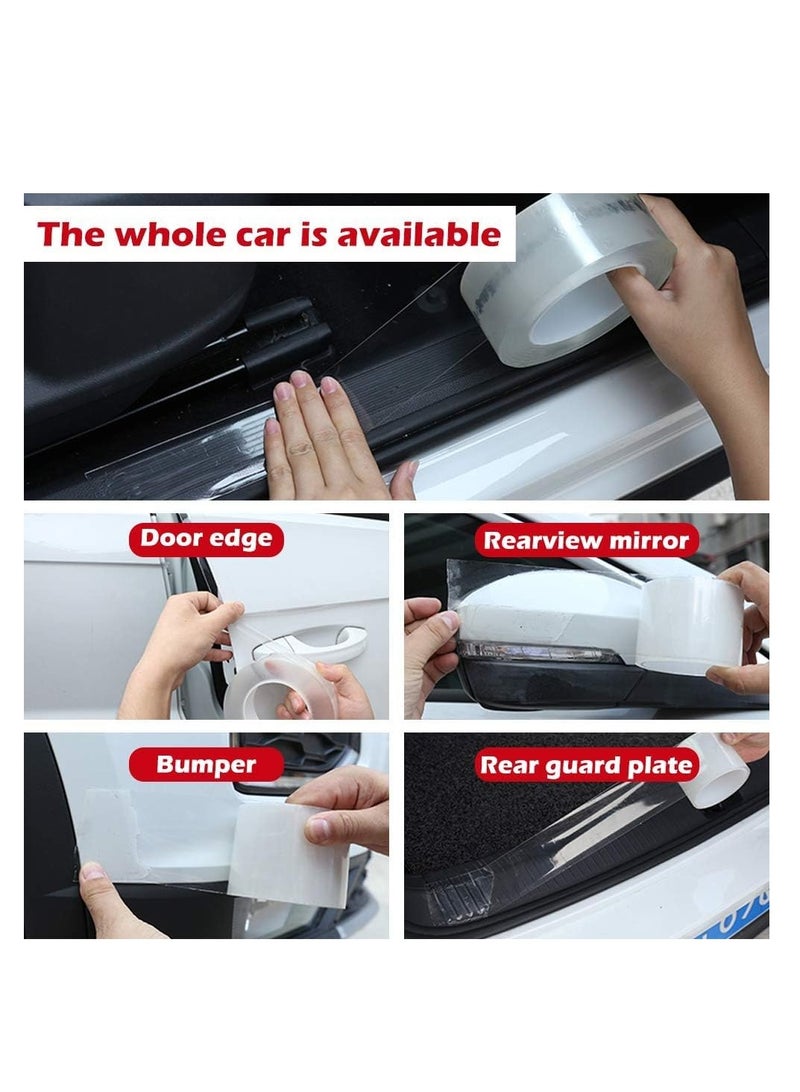 Luckam Car Door Edge Guard Clear Universal Door Sill Guard Car Door Trim Edge Guard Protection Film Anti-Collision Fits for Most Car (33Ft x 1.2In, Transparent) - Image 3