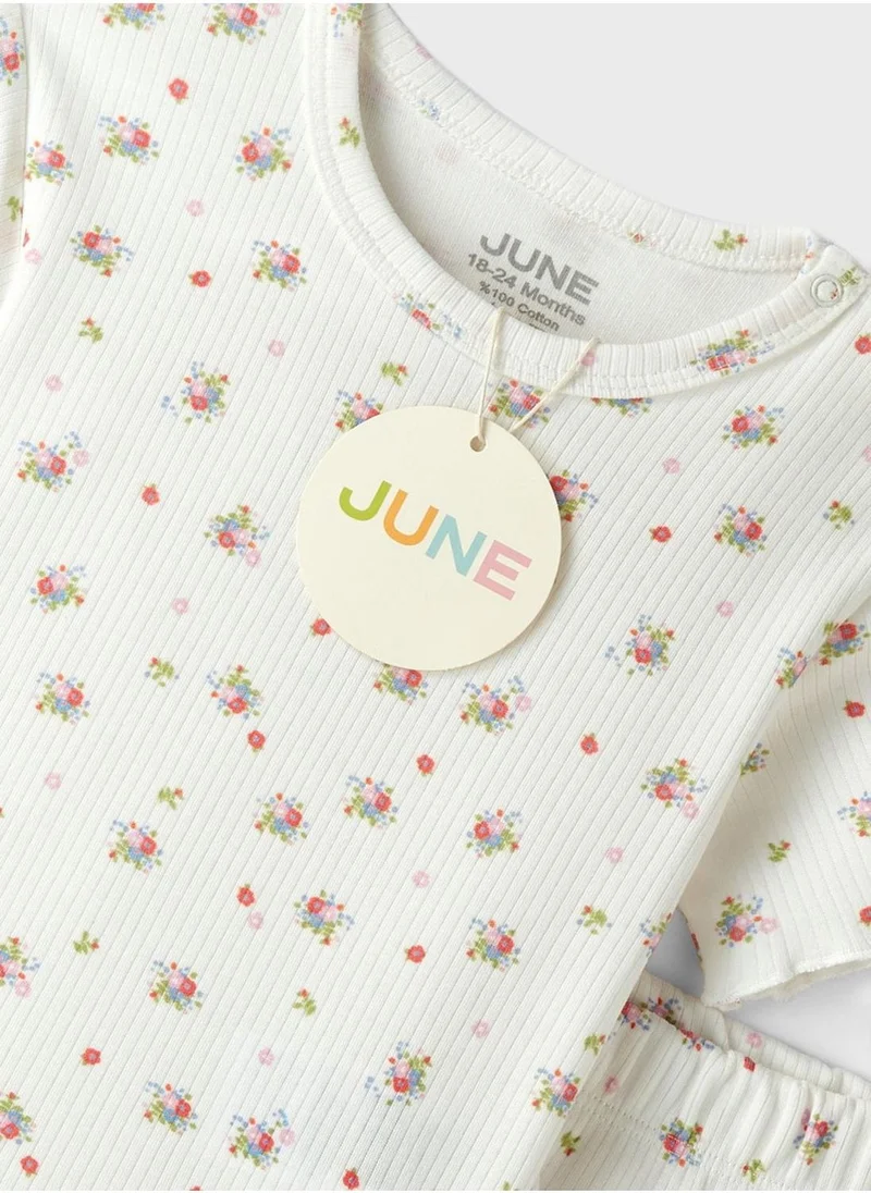 JUNE Kids Crew Neck T-Shirt And Pant Set