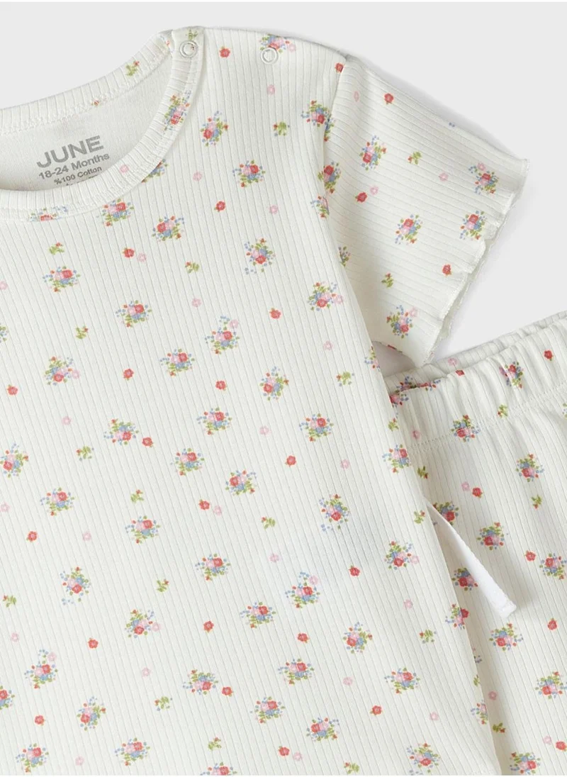 JUNE Kids Crew Neck T-Shirt And Pant Set