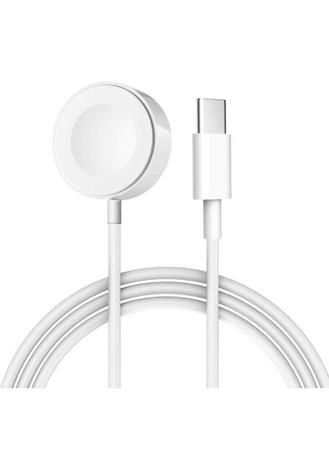 شاحن مغناطيسي سريع إلى كابل USB-C (1 متر/محمول) شحن لاسلكي مغناطيسي متوافق مع ساعات  ابل  سلسلة 1/2/3/4/5/6/7/8