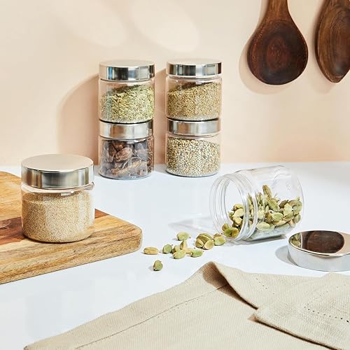 Homeor Plastic Storage Jar & Container, Airtight BPA Free Container for Kitchen Storage, Grocery Kitchen Container, Stackable & Transparent Organizer, Masala Dabba, Multipurpose Jar, 200 ML Set 12 - Image 5