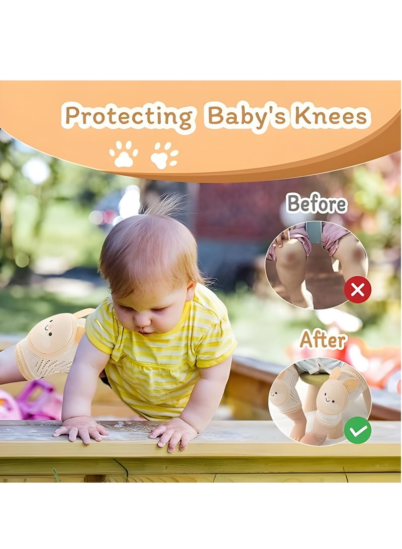 RATSAW 2 Pairs Baby Knee Pads for Crawling, Baby Breathable Crawling Knee Pads with Sponge Pad, Baby Knee Protectors   Anti Slip Knee Pads Knee Pads for Unisex Babies - Image 2