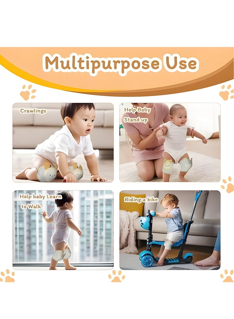 RATSAW 2 Pairs Baby Knee Pads for Crawling, Baby Breathable Crawling Knee Pads with Sponge Pad, Baby Knee Protectors   Anti Slip Knee Pads Knee Pads for Unisex Babies - Image 4