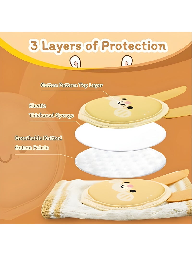 RATSAW 2 Pairs Baby Knee Pads for Crawling, Baby Breathable Crawling Knee Pads with Sponge Pad, Baby Knee Protectors   Anti Slip Knee Pads Knee Pads for Unisex Babies - Image 3