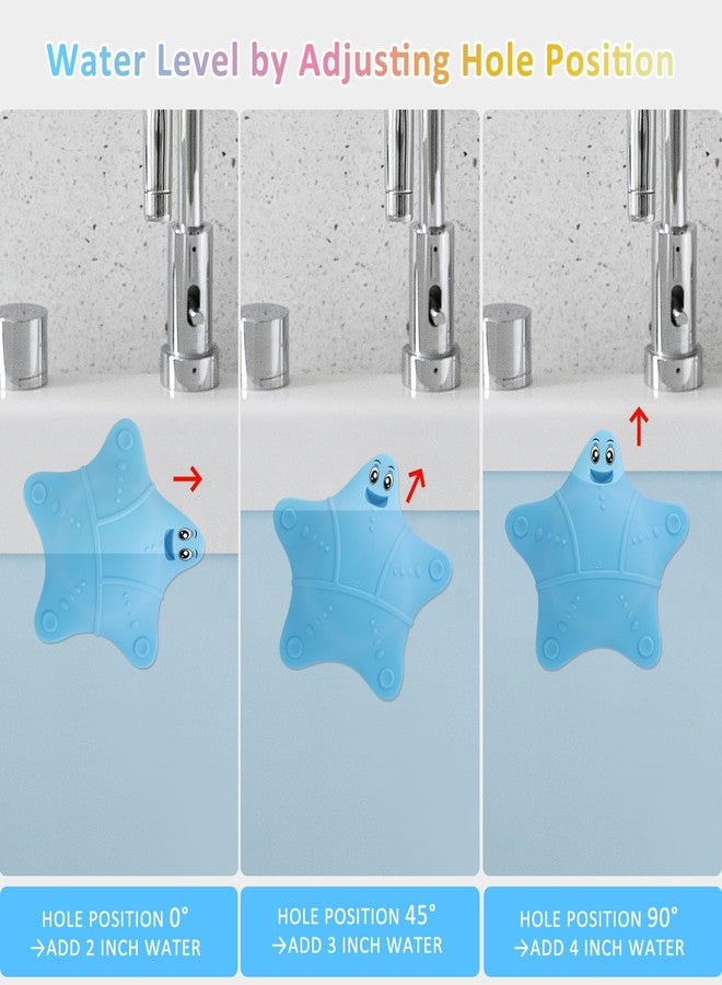ddLUCK Bathtub Overflow Drain Cover, Silicone Tub Overflow Drain Cover, Soak Bathtub Drain Cover Stopper with Suction Cups, Cute Bathroom Spa Accessories Adds Inches of Water for Deeper Bath (Blue) - Image 5