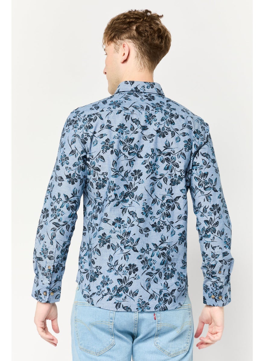 La Martina Men Tailored Fit Embroidered Logo Long Sleeves Casual Shirt, Multicolor  - Image 4