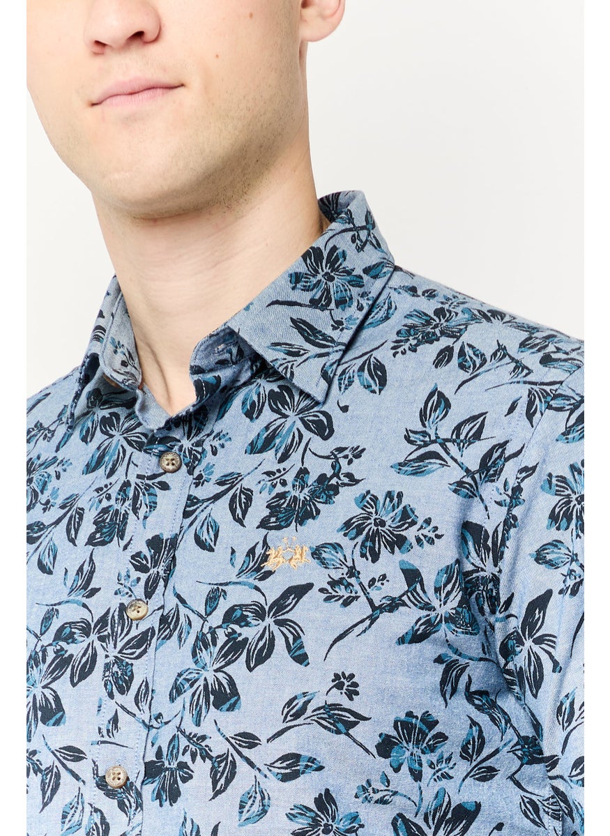 La Martina Men Tailored Fit Embroidered Logo Long Sleeves Casual Shirt, Multicolor  - Image 3