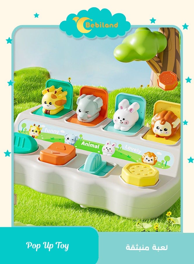 Bebiland Pop Up Baby Toy, Early Development Cause and Effect Learning Toy, Motor Skills, Interactive Montessori Toy, for 18 Months Baby Gift (Random Color) - Image 1
