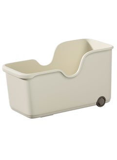 EXCLIFE Kitchen Storage Box Pot Storage Rack Plastic Storage Pot Lid Rack Cabinet Storage Box Storage Rack, Beige  - Image 1