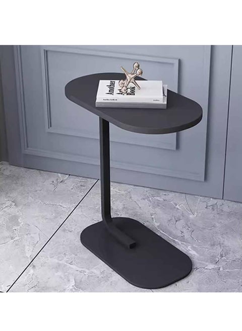 C Shaped Side Table Sofa Side Table Couch Side TablesThat Slide Under End Table Laptop Coffee and Snack Side Tables Wooden Table Small Table For Balcony Living Room Bedroom (BLACK)