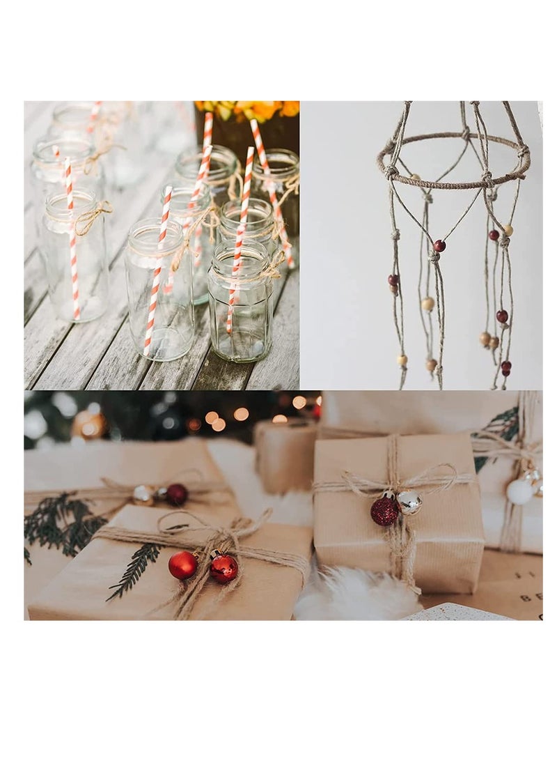 Excefore Jute Twine, 1000Feet 2mm 3Ply Natural Jute String Crafts Twine Long Twine Rope Durable Packing String for Floristry, DIY Crafts, Gift Wrapping, Packing, Gardening and Wedding (Brown) - Image 5