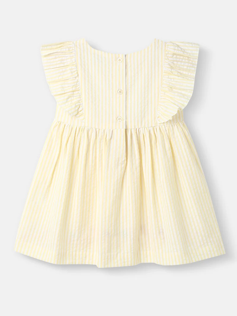 Nautinati Nautinati Girls' Cotton Embroidered Woven Frock
