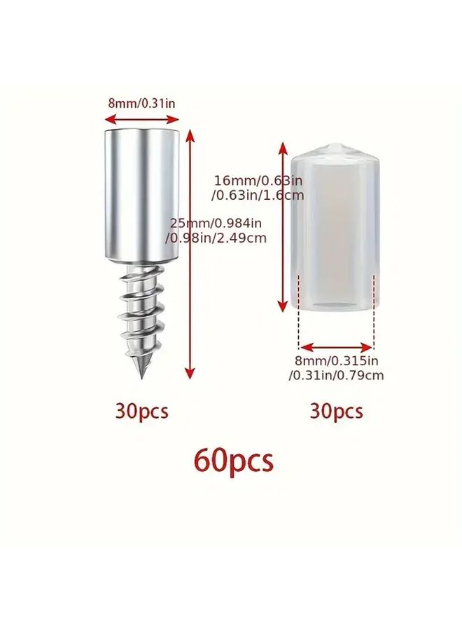 White 8 Sets Non Perforated Self Tapping Screw Layer Board Support with Rubber Cover for Cabinet Wardrobe Shoe Cabinet - Image 3