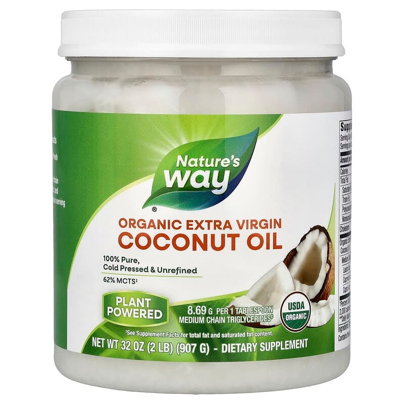 Nature's Way Organic Extra Virgin Coconut Oil, 32 oz (907 g) Packaging May Vary 907grams - Image 1