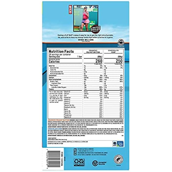 Clif Bar Variety Pack, Crunchy Peanut Butter and Chocolate Chip, 2.40 oz per bar, 26 Count - Image 2