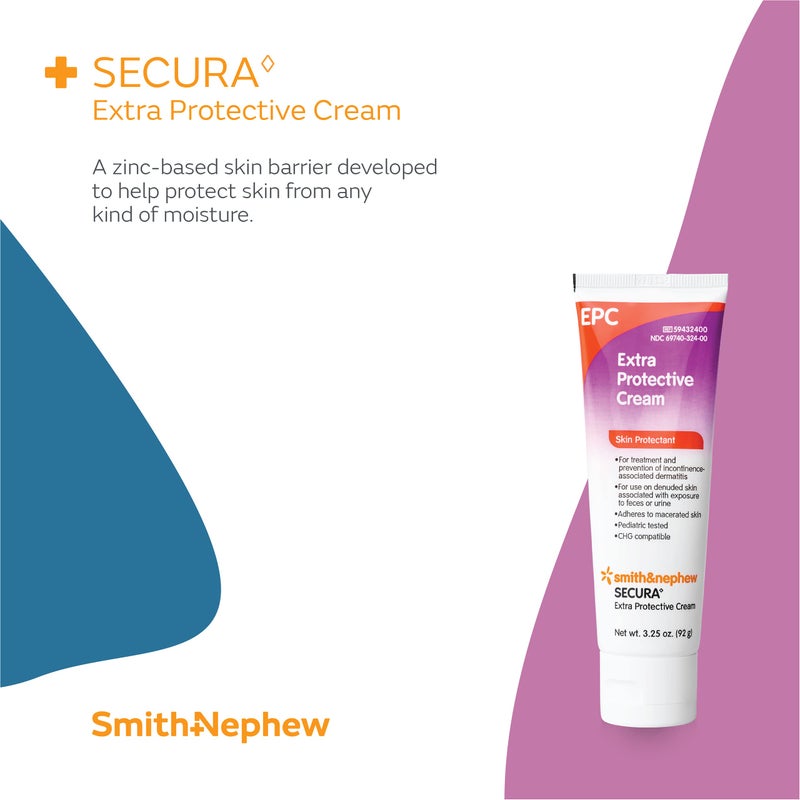 Smith&nephew Smith+Nephew SECURA Extra Protective Cream (EPC) Tube, Diaper Rash Cream for Adults, Incontinence Skin Protectant, 3.25 Ounces White - Image 2
