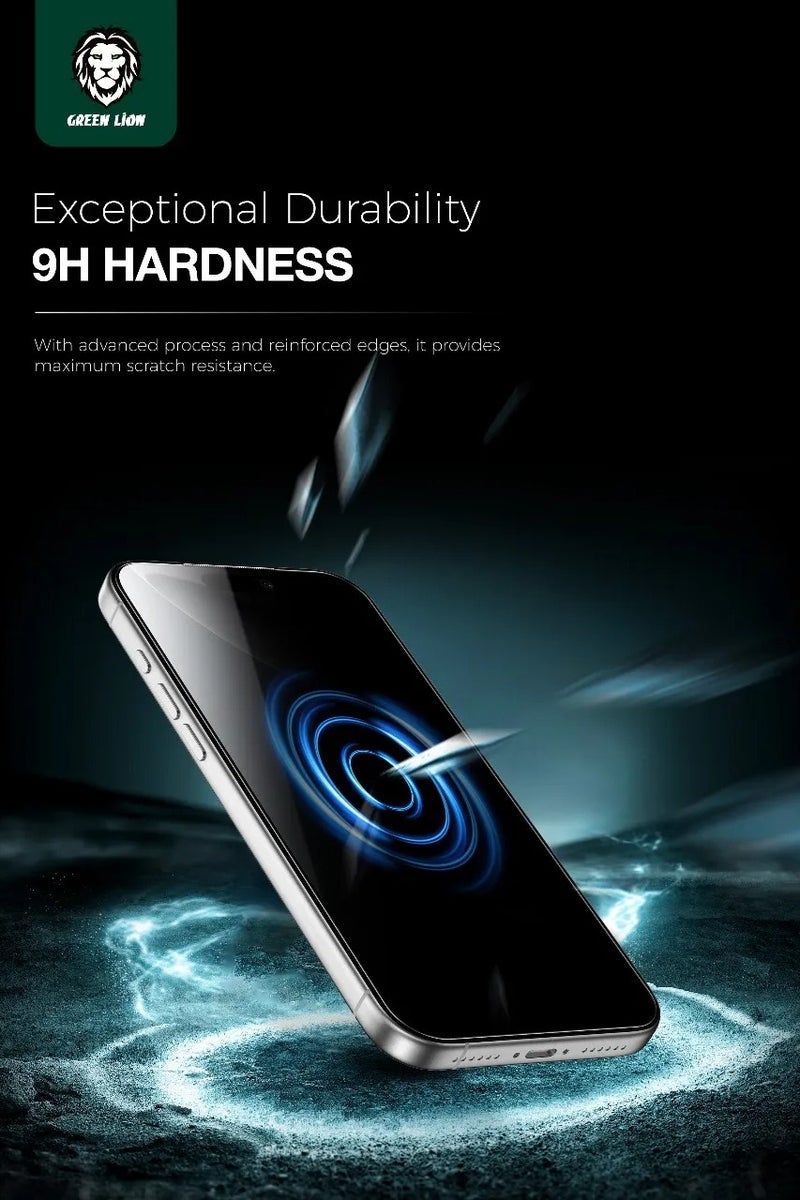 GREEN LION iPhone 17 Pro Glass /  ANTHONY 360° Privacy Screen Protector with 4-Way Anti-Peeping Glass / Smudge-Free Screen / Extreme Durability / Anti-Scratch / Anti Peeping - Black Edge/Privacy - Image 2
