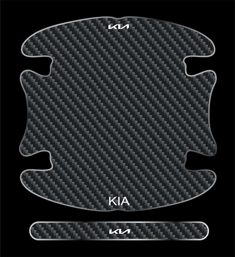 BIG FLAG ملصق حماية من الخدوش ليد الباب من ألياف الكربون بتصميم 3D جل (عبوة من 8) (3DDRSTCFSQVAR) (KiiA) - Image 1