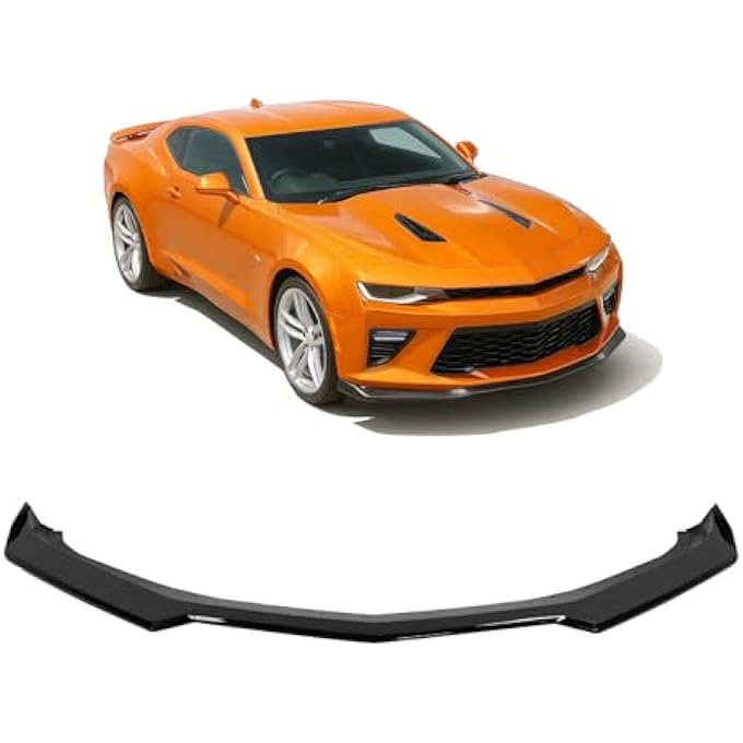JMTAAT Front Bumper Lip Compatible with 2016-2024 Chevy Chevrolet Camaro SS V8 Trim Spoiler Splitter Protector Body Kit Air Dam Gloss Black 3Pieces - Image 1