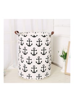 NIBEMINENT Anchor Printed Rounded Storage Basket White/Black 40x50centimeter  - Image 2