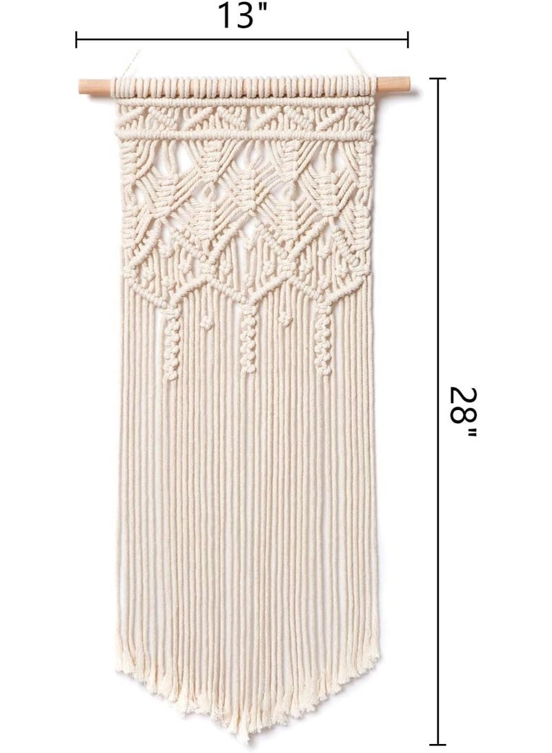 انتيكيانو مكرمية منسوجة للتعليق على الحائط ، تصميم بوهو شيك بوهيمي، ديكور فني هندسي للمنزل، ديكور جميل للشقة والسكن الجامعي، 33×71.12 سم، متعدد الألوان - Image 2