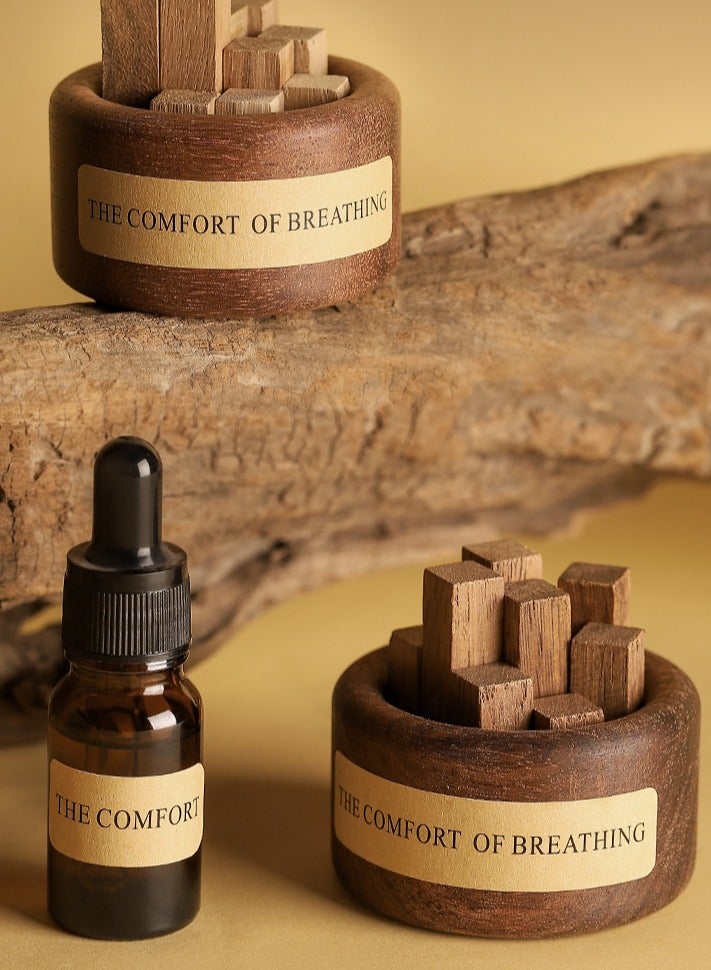 Solid wood shape diffuser wooden aromatherapy essential oil set aromatherapy home bedroom aromatherapy essential oil car aromatherapy diffuse r ornaments - Image 1