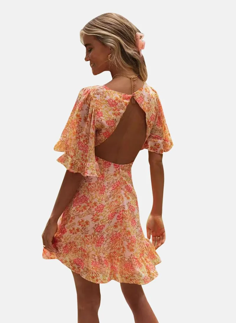 YUNIQEE Floral Ruffle Mini Dress