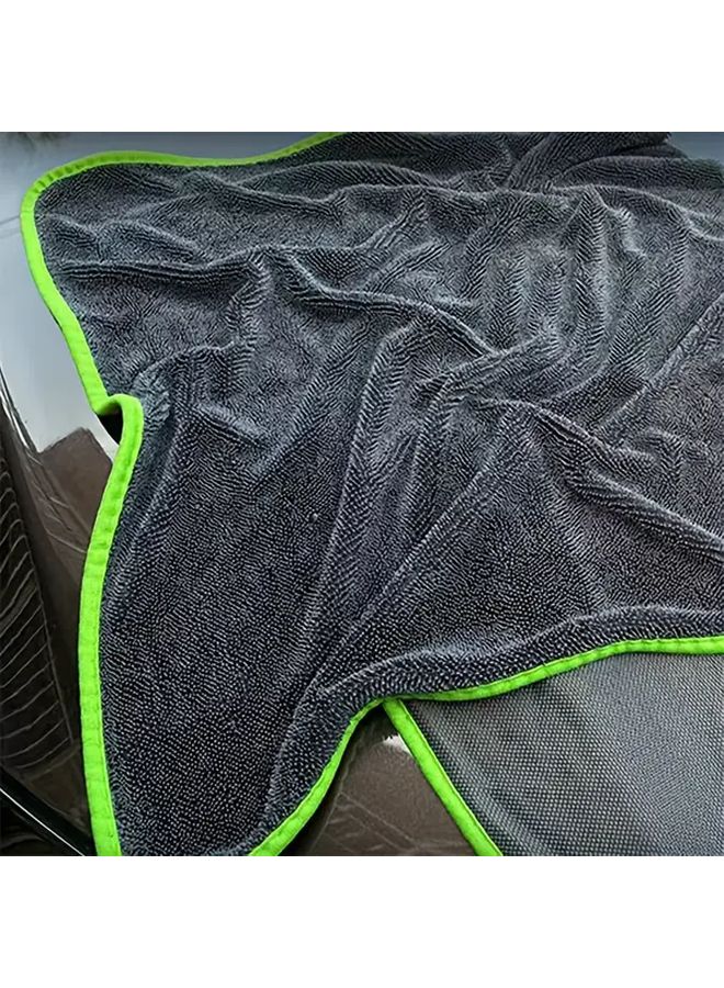 Large Absorbent Microfiber Towel Green For Car Kitchen Bathroom Multipurpose Cleaning - Image 1