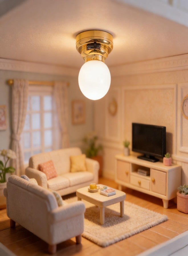 Toddmomy 3pcs Dollhouse Mini Led Ceiling Lamp Round Decorative Light for Miniature Houses Easy to Install Safe Material Unique Home Decor Accessory - Image 2