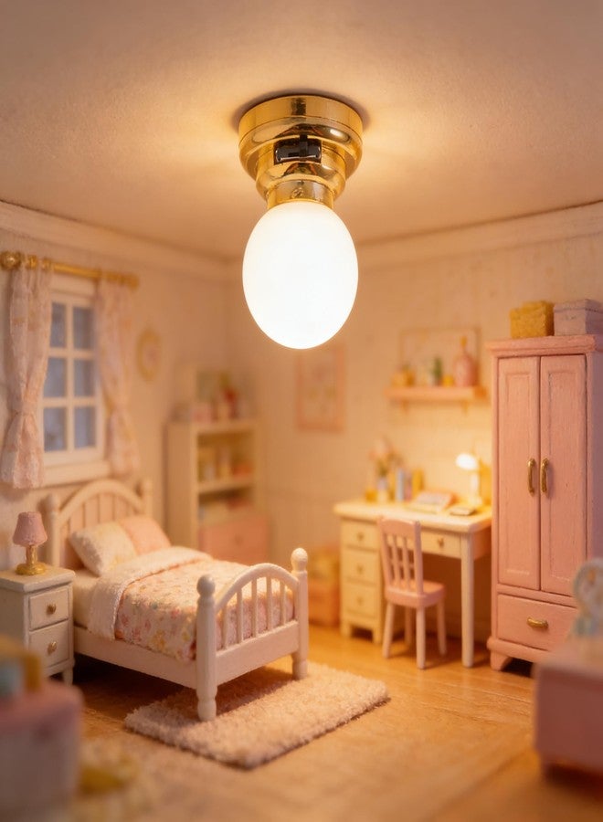 Toddmomy 3pcs Dollhouse Mini Led Ceiling Lamp Round Decorative Light for Miniature Houses Easy to Install Safe Material Unique Home Decor Accessory - Image 3