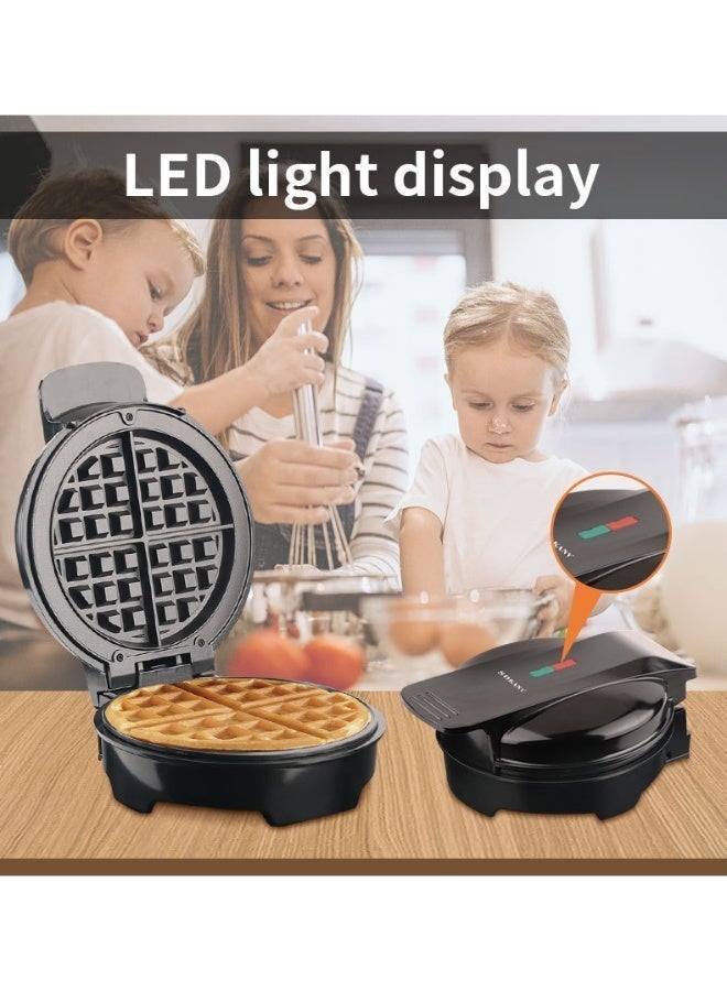سوكاني صانع الوافل الكهربائي، لوحات غير لاصقة وقابلة للإزالة، 1000 واط، فضية/أسود - Image 3