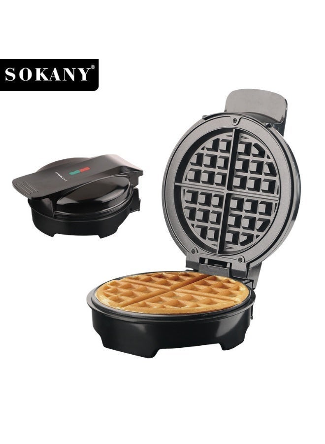 سوكاني صانع الوافل الكهربائي، لوحات غير لاصقة وقابلة للإزالة، 1000 واط، فضية/أسود - Image 2