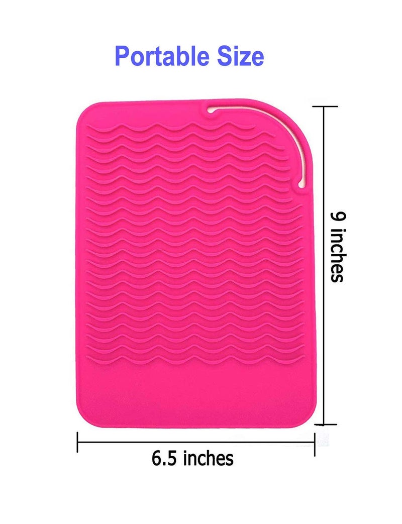 AFT90 Heat Resistant Mat for Curling Iron, Flat Irons and Hair Straightener Hair Styling Tools 9" x 6.5", Food Grade Silicone, Pink - Image 4