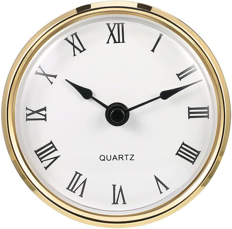 Silver for Round Clock Face Insert 80mm Quartz Movement with Roman Numerals for Home Decor Crafts(gold) - Image 1