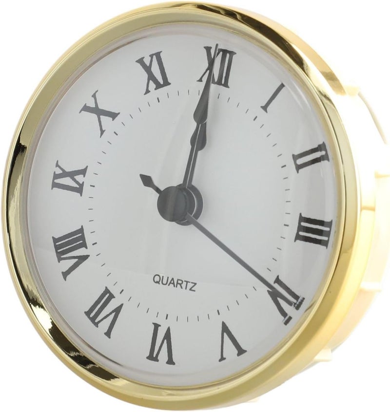 Silver for Round Clock Face Insert 80mm Quartz Movement with Roman Numerals for Home Decor Crafts(gold) - Image 4