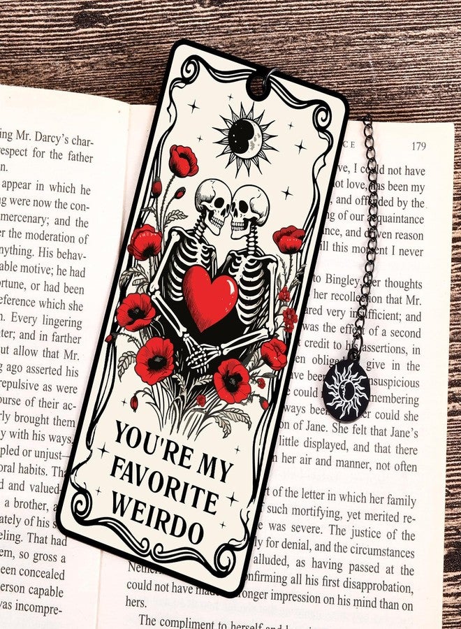 Fleure Esme Gothic Stocking Stuffers Bookmark for Book Lovers Halloween Bookmarks for Women Men Halloween Spooky Boo Basket Stuffers for Couple Boyfriend Girlfriend Skull Tarot Card Bookmark Gothic Spooky Basket - Image 3