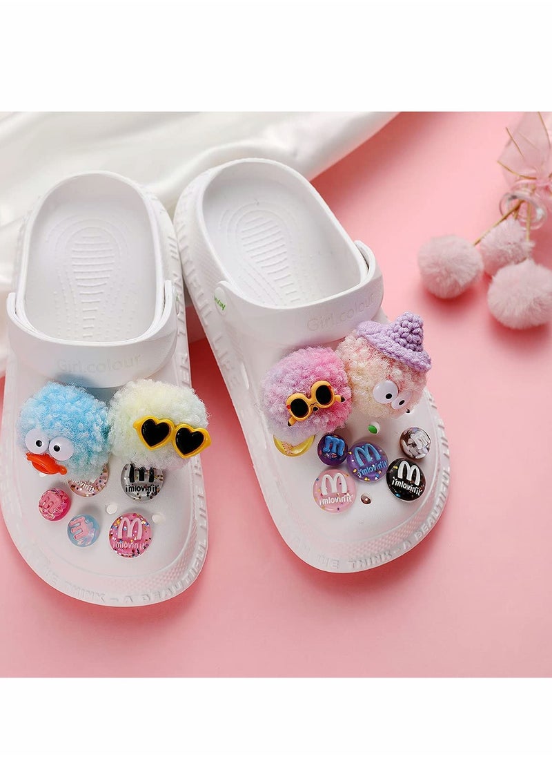 Excefore 12 Pcs Random Plush Shoe Decorations Charms, for croc Bracelets Wristband Colorful Beauty croc jibbed charms Bracelet Decorations Party Gifts  - Image 4