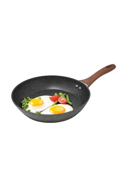 DIVHUK DIVHUK Non Stick Frying Pan Granite Omlette Egg Pan InductionGas Fry Pan Fish Pan 26 CM Black  - Image 3