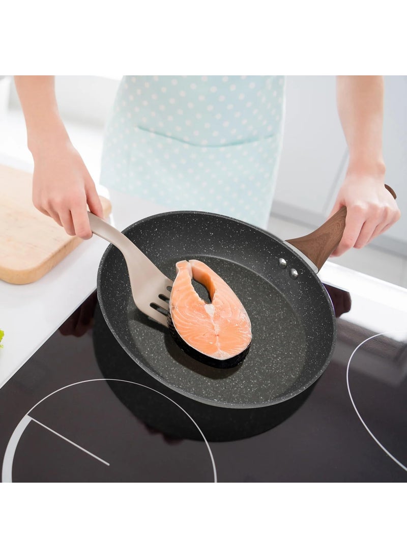 DIVHUK DIVHUK Non Stick Frying Pan Granite Omlette Egg Pan InductionGas Fry Pan Fish Pan 26 CM Black  - Image 2
