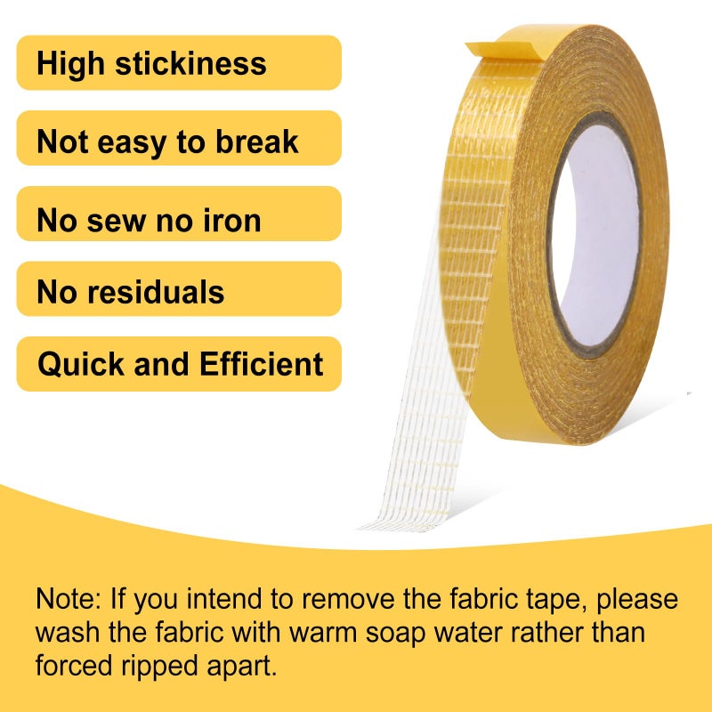 Aosdc 4 Packï¼Œ 0.5 in x 33FT/10mï¼ŒDouble Sided Fabric Tape Heavy Duty for Hemï¼ŒFashion Dress, Clothï¼Œ Curtainsï¼ŒHigh Adhesive Sticky but Removable and Residue Free, No Sewing or Ironing Needï¼ŒMultipurpose, - Image 4