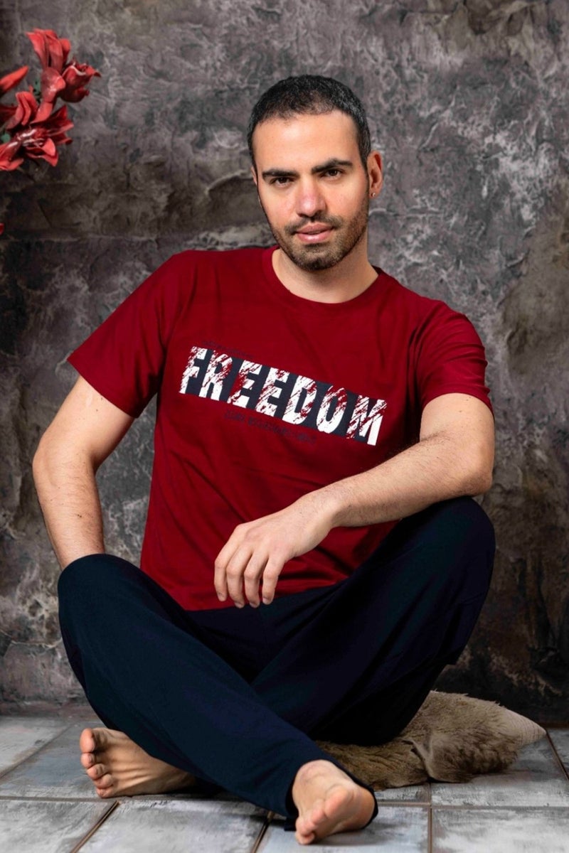 Nisanca Summer Short Sleeve 100% Cotton Men's Pajamas Set  - Image 1