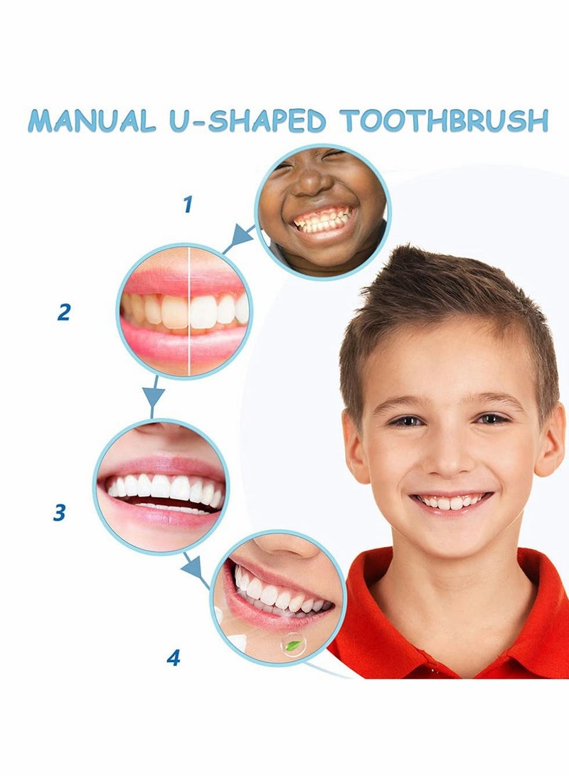 SOLARAE Kids U Shaped Toothbrush Manual Training Tooth Brush Soft Silicone Brush Head 360¬∞ Oral Teeth Cleaning Design Toddler Child Whole Mouth Toothbrush for 4Pcs - Image 2